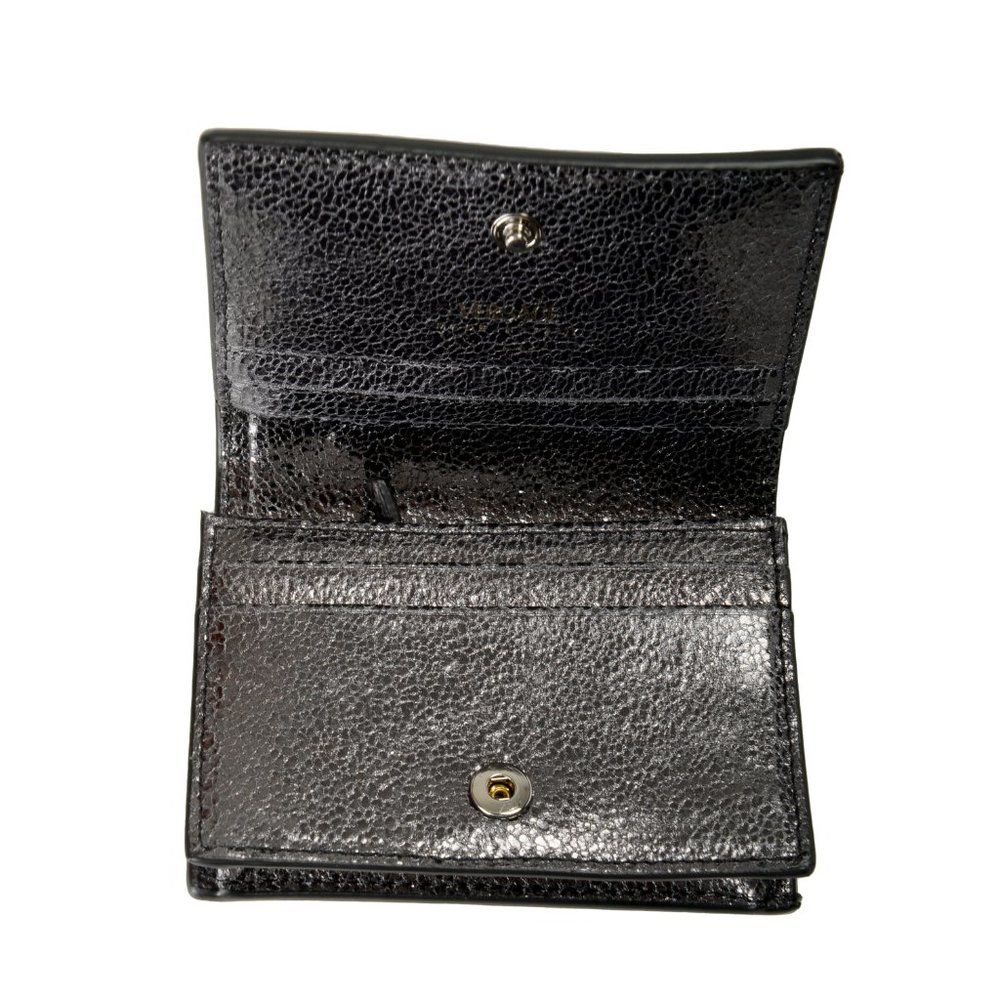 Versace Women's Metal Gray 100% Textured Leather V-Logo Wallet - Picture 5 of 6